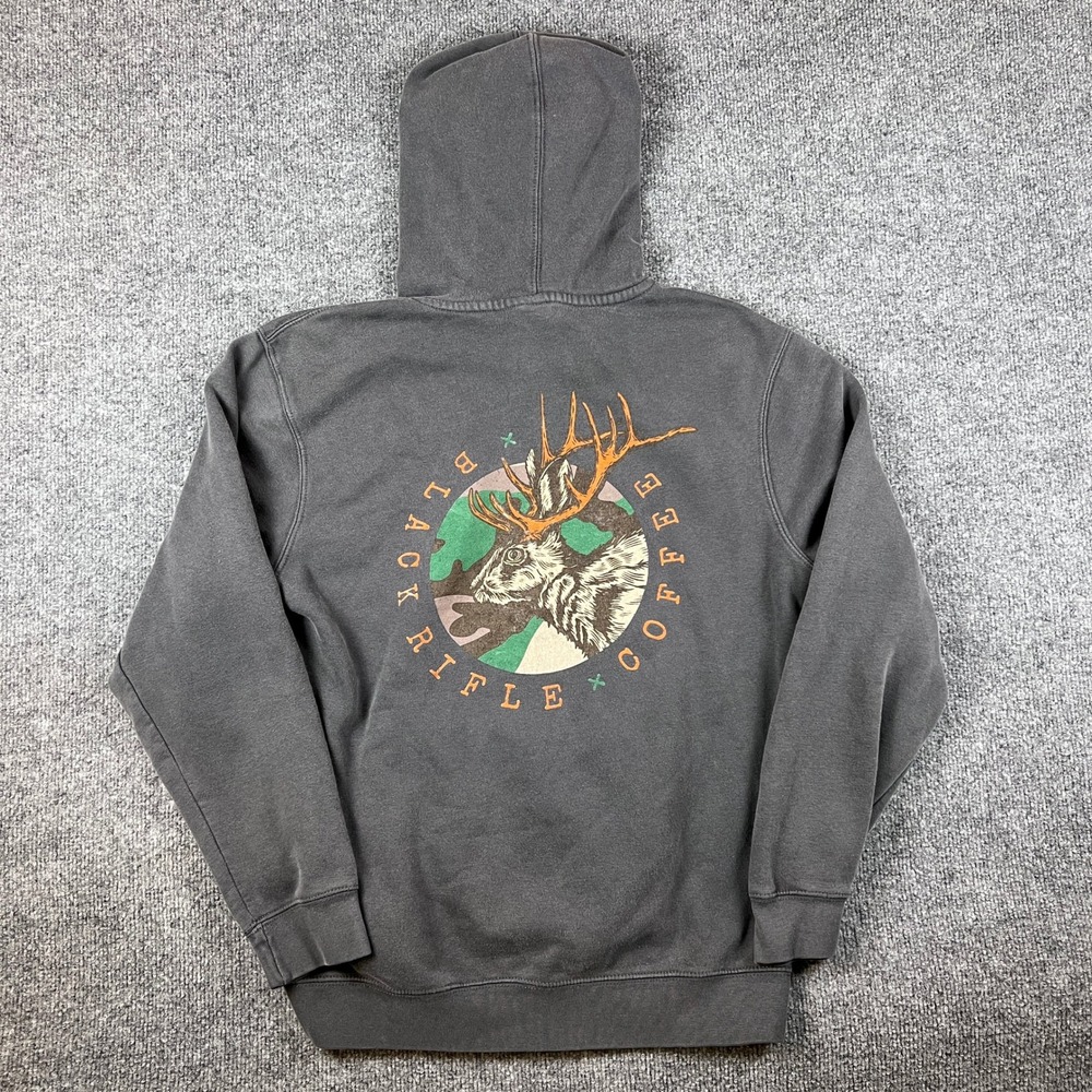 Black Rifle Coffee Company Mens Jackalope Graphic Hoodie Charcoal Gray Small